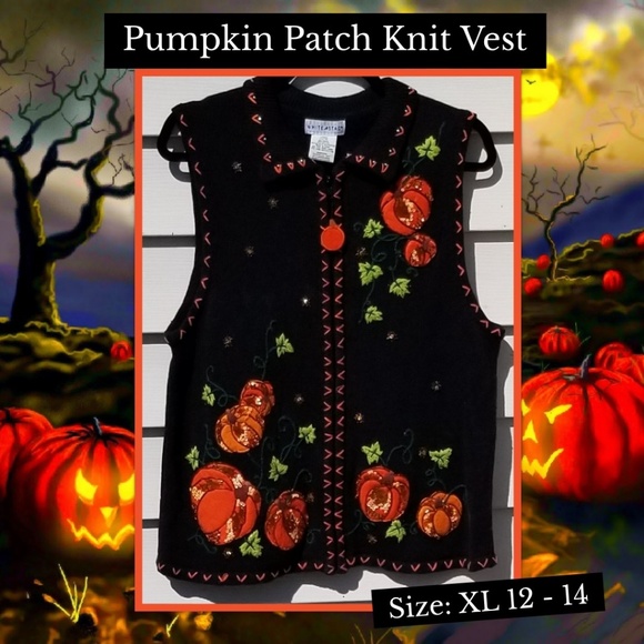 🎃 Pumpkin Patch Sweater Vest - Picture 1 of 5